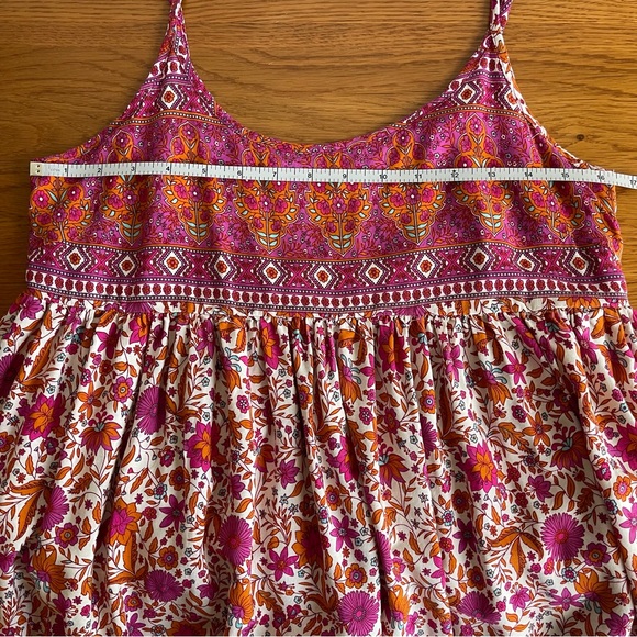 Natural Life Gigi Midi Dress Pink Orange Floral Size S - Picture 14 of 15